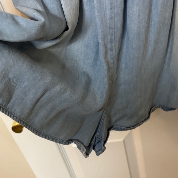 Altar'd State Blue Ruffled Top Waffled Stretch Bodice Romper Size Medium - Picture 2 of 10